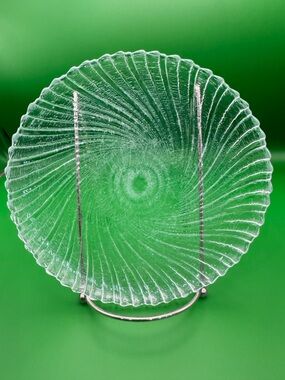 Arcoroc Seabreeze Swirl Salad Plates Set of 2 | 7” Clear Glass Spiral Pattern